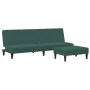 Sofá cama de 2 plazas con taburete terciopelo verde oscuro de , Sofás - Ref: Foro24-3216233, Precio: 294,57 €, Descuento: %