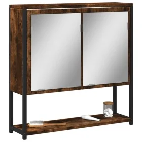 Armario con espejo baño madera roble ahumado 60x16x60 cm de , Tocadores de baño - Ref: Foro24-842423, Precio: 67,76 €, Descue...