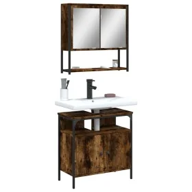 Set de muebles baño 2 pzas madera contrachapada roble ahumado de , Muebles de baño - Ref: Foro24-3214657, Precio: 103,32 €, D...