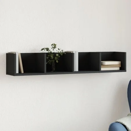Mueble de pared de madera de ingeniería negro 99x18x16,5 cm de , Estantes y estanterías - Ref: Foro24-840445, Precio: 30,40 €...
