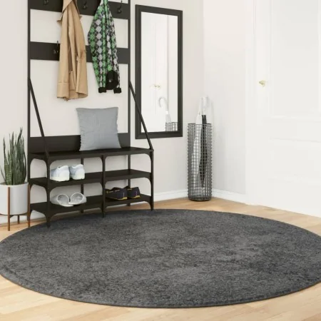 Alfombra de pelo corto OVIEDO gris antracita Ø 200 cm de , Alfombras - Ref: Foro24-375481, Precio: 113,68 €, Descuento: %