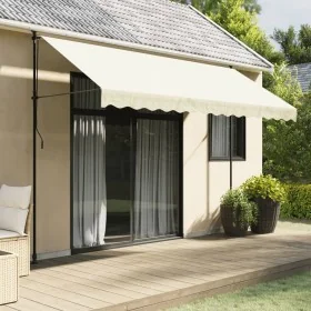 Toldo retráctil de tela y acero crema 350x150 cm de , Toldos - Ref: Foro24-368748, Precio: 86,29 €, Descuento: %