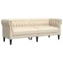Sofá Chesterfield de 3 plazas lino de , Sofás - Ref: Foro24-372563, Precio: 340,48 €, Descuento: %