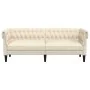 Sofá Chesterfield de 3 plazas lino de , Sofás - Ref: Foro24-372563, Precio: 340,48 €, Descuento: %