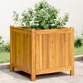 Jardinera con forro madera maciza de acacia 50x50x50 cm de , Maceteros y jardineras - Ref: Foro24-366440, Precio: 86,16 €, De...