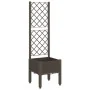 Jardinera con enrejado PP marrón 40x40x142 cm de , Maceteros y jardineras - Ref: Foro24-367920, Precio: 55,47 €, Descuento: %