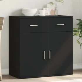 Aparador de madera de ingeniería negro 79x38x80 cm de , Aparadores - Ref: Foro24-840521, Precio: 106,03 €, Descuento: %