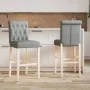 Taburetes altos 2 uds madera maciza de caucho y tela de , Taburetes de cocina - Ref: Foro24-4006214, Precio: 129,41 €, Descue...