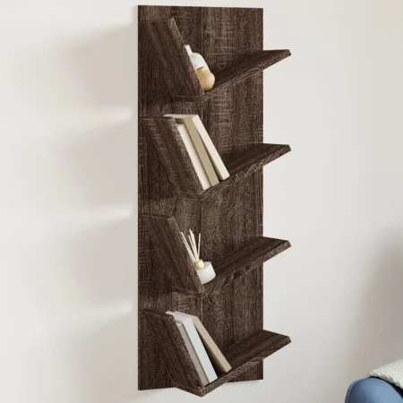 Estantería de pared 4 niveles marrón roble 33x16x90 cm de , Estantes y estanterías - Ref: Foro24-840722, Precio: 37,76 €, Des...