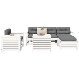 Juego de sofás de jardín 7 pzas madera maciza de pino blanco by , Garden sets - Ref: Foro24-3250537, Price: 533,97 €, Discoun...