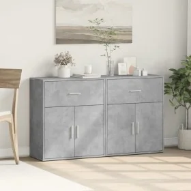 Aparador de madera ingeniería 2 uds gris hormigón 60x31x70 cm de , Aparadores - Ref: Foro24-3276549, Precio: 134,35 €, Descue...