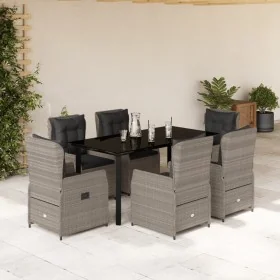 Set comedor jardín 7 pzas y cojines ratán sintético gris claro de , Conjuntos de jardín - Ref: Foro24-3262907, Precio: 801,07...