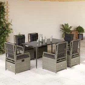 Set comedor jardín 7 pzas y cojines ratán sintético gris claro de , Conjuntos de jardín - Ref: Foro24-3263031, Precio: 749,98...
