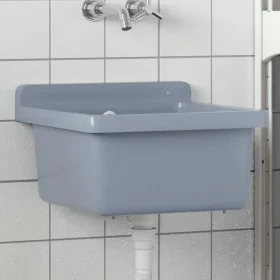 Fregadero lavabo de pared resina gris 40x40x24 cm von , Sinkt - Ref: Foro24-4002796, Preis: 60,83 €, Rabatt: %