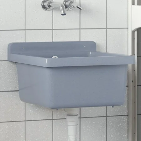 Fregadero lavabo de pared resina gris 40x40x24 cm von , Sinkt - Ref: Foro24-4002796, Preis: 60,83 €, Rabatt: %