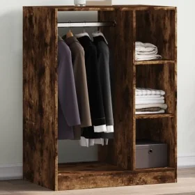 Armario de madera de ingeniería roble ahumado 77x48x102 cm de , Organizadores de vestidores y perchas de barra - Ref: Foro24-...