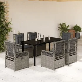 Set comedor jardín 7 pzas y cojines ratán sintético gris claro de , Conjuntos de jardín - Ref: Foro24-3263038, Precio: 775,01...
