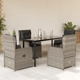 Set comedor de jardín 5 pzas cojines ratán sintético gris claro de , Conjuntos de jardín - Ref: Foro24-3262905, Precio: 551,7...