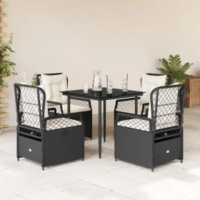 Set de muebles jardín 5 pzas con cojines ratán sintético negro de , Conjuntos de jardín - Ref: Foro24-3262958, Precio: 516,61...