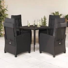 Set de muebles jardín 5 pzas con cojines ratán sintético negro de , Conjuntos de jardín - Ref: Foro24-3212744, Precio: 662,55...