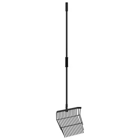 Horquilla de rastrillo con 14 púas de acero negro de , Cría de animales - Ref: Foro24-3209562, Precio: 37,64 €, Descuento: %