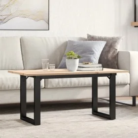 Mesa de centro marco O madera maciza pino y acero 90x40x35 cm by , Kitchen and dining tables - Ref: Foro24-3282664, Price: 67...