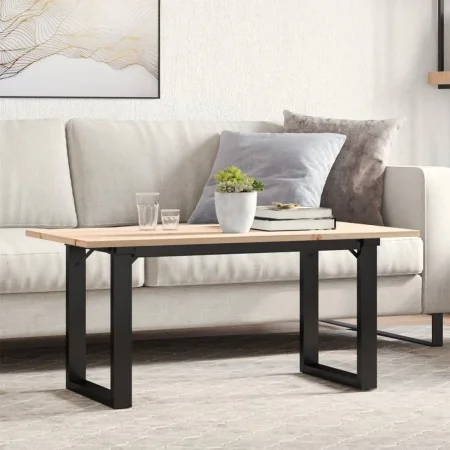Mesa de centro marco O madera maciza pino y acero 90x40x35 cm by , Kitchen and dining tables - Ref: Foro24-3282664, Price: 67...