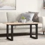 Mesa de centro marco O madera maciza pino y acero 90x40x35 cm by , Kitchen and dining tables - Ref: Foro24-3282664, Price: 67...