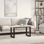 Mesa de centro marco O madera maciza pino y acero 90x40x35 cm by , Kitchen and dining tables - Ref: Foro24-3282664, Price: 67...