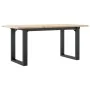 Mesa de centro marco O madera maciza pino y acero 90x40x35 cm by , Kitchen and dining tables - Ref: Foro24-3282664, Price: 67...