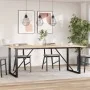 Mesa de comedor marco O madera maciza pino y acero 200x100x75cm de , Mesas de cocina y de comedor - Ref: Foro24-3282679, Prec...