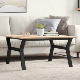 Mesa de centro marco Y madera maciza pino y acero 90x90x45 cm de , Mesas de cocina y de comedor - Ref: Foro24-3282709, Precio...