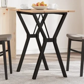Mesa de comedor marco Y madera maciza pino y acero 80x50x75 cm de , Mesas de cocina y de comedor - Ref: Foro24-3282716, Preci...