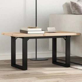 Mesa de centro marco O madera maciza pino y acero 80x50x40,5 cm de , Mesas de cocina y de comedor - Ref: Foro24-3282728, Prec...