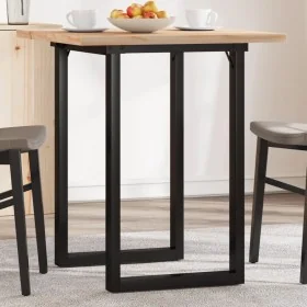 Mesa de comedor marco O madera maciza pino y acero 70x70x75,5cm de , Mesas de cocina y de comedor - Ref: Foro24-3282737, Prec...