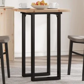 Mesa de comedor marco O madera maciza pino y acero 50x50x75,5cm by , Kitchen and dining tables - Ref: Foro24-3282735, Price: ...