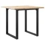Mesa de comedor marco O madera maciza pino y acero 90x90x75,5cm de , Mesas de cocina y de comedor - Ref: Foro24-3282740, Prec...