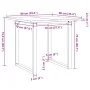 Mesa de comedor marco O madera maciza pino y acero 90x90x75,5cm de , Mesas de cocina y de comedor - Ref: Foro24-3282740, Prec...