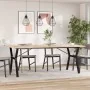Mesa de comedor marco Y madera maciza pino acero 200x100x75,5cm de , Mesas de cocina y de comedor - Ref: Foro24-3282789, Prec...