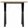 Mesa de comedor marco Y madera maciza pino y acero 80x50x75,5cm by , Kitchen and dining tables - Ref: Foro24-3282782, Price: ...