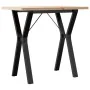 Mesa de comedor marco Y madera maciza pino y acero 80x50x75,5cm by , Kitchen and dining tables - Ref: Foro24-3282782, Price: ...