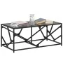 Mesa de centro de acero superficie de vidrio negra 98,5x50x41cm de , Mesas de centro - Ref: Foro24-845997, Precio: 55,72 €, D...