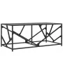 Mesa de centro de acero superficie de vidrio negra 98,5x50x41cm de , Mesas de centro - Ref: Foro24-845997, Precio: 55,72 €, D...