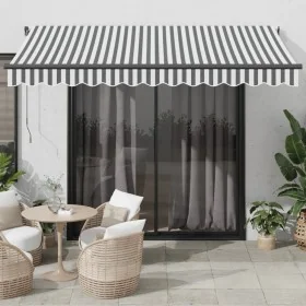 Toldo retráctil automático luz LED antracita blanco 350x250 cm by , Awnings - Ref: Foro24-3310228, Price: 404,06 €, Discount: %