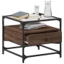Mesa de centro con puertas de vidrio marrón roble 50x50x45 cm de , Mesas de centro - Ref: Foro24-846053, Precio: 69,99 €, Des...