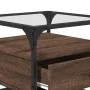 Mesa de centro con puertas de vidrio marrón roble 50x50x45 cm de , Mesas de centro - Ref: Foro24-846053, Precio: 69,99 €, Des...