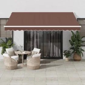 Toldo retráctil manual marrón 400x300 cm by , Awnings - Ref: Foro24-3215700, Price: 377,56 €, Discount: %