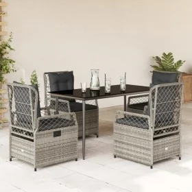Set comedor de jardín 5 piezas con cojines ratán sintético gris de , Conjuntos de jardín - Ref: Foro24-3262987, Precio: 497,3...