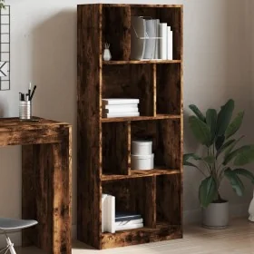 Estantería madera de ingeniería roble ahumado 57x28,5x141 cm de , Librerías y estanterías - Ref: Foro24-848000, Precio: 71,77...