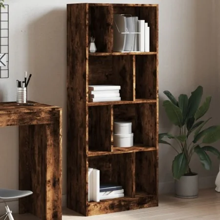Estantería madera de ingeniería roble ahumado 57x28,5x141 cm de , Librerías y estanterías - Ref: Foro24-848000, Precio: 71,77...